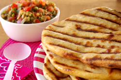 Cumin Naan with Grilled Tomato Chutney