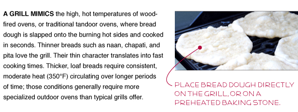 Place bread dough directly on the grill