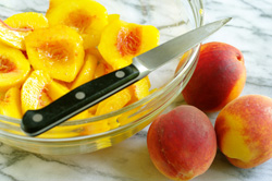 Cutting Peach Slices