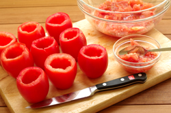 Prepping Tomatoes for Stuffing