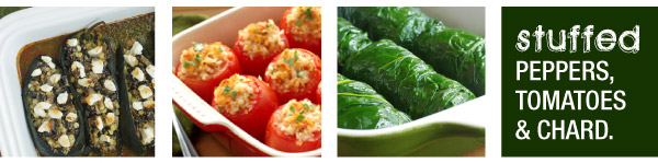 Stuffed Peppers, Tomatoes & Chard