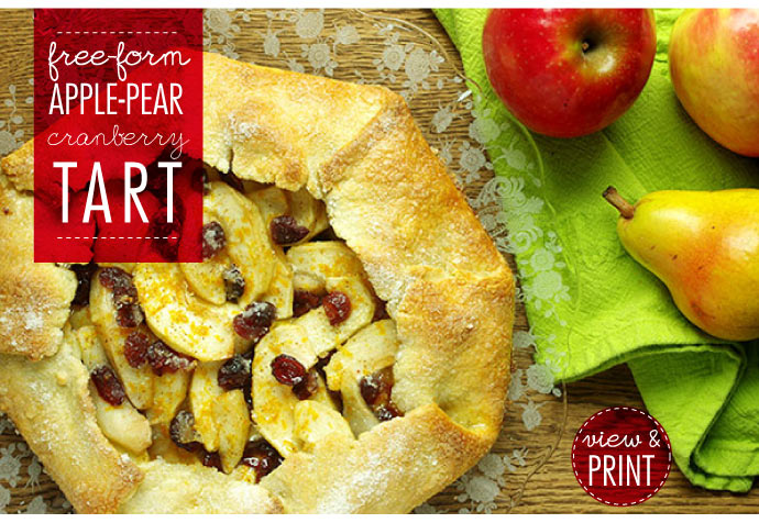 RECIPE: Free-Form Apple-Pear-Cranberry Tart