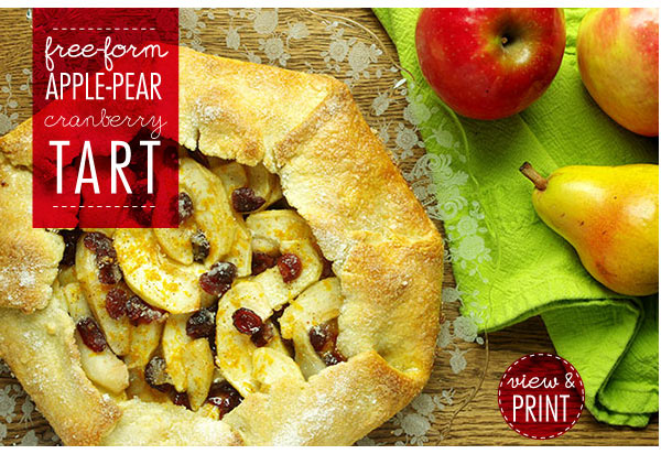 RECIPE: Free-Form Apple-Pear-Cranberry Tart