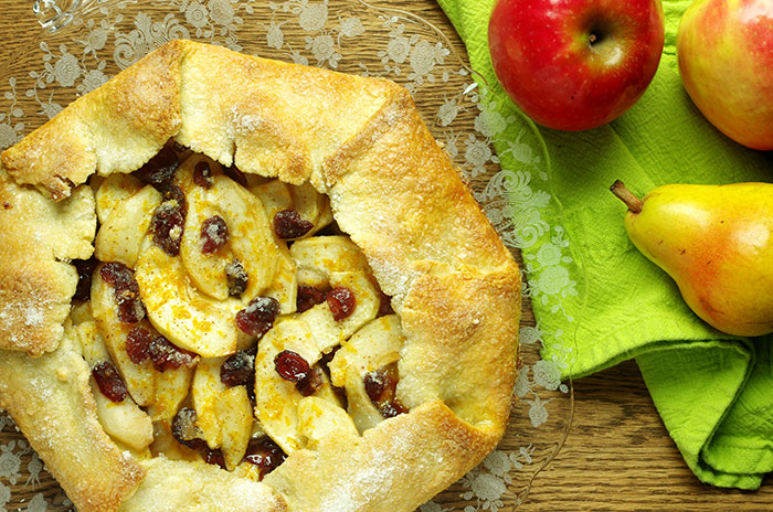 Free-Form Apple-Pear-Cranberry Tart