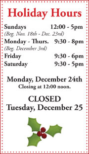 Holiday Hours