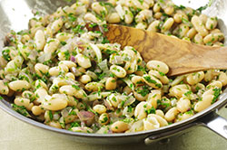 Sauteeing Bean Mixture