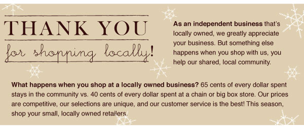 Thank You for Shopping Locally