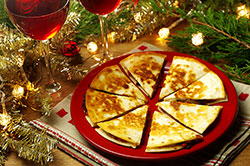 Manchego Quesadillas with Roasted Red Peppers and Onions