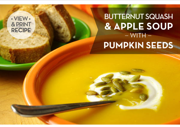 RECIPE: Butternut Squash & Apple Soup with Pumpkin Seeds