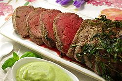 Slow-Roasted Filet of Beef with Basil Parmesan Mayonnaise