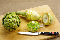 Prepping the Artichokes