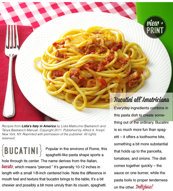 RECIPE: Bucatini with Pancetta, Tomato and Onion