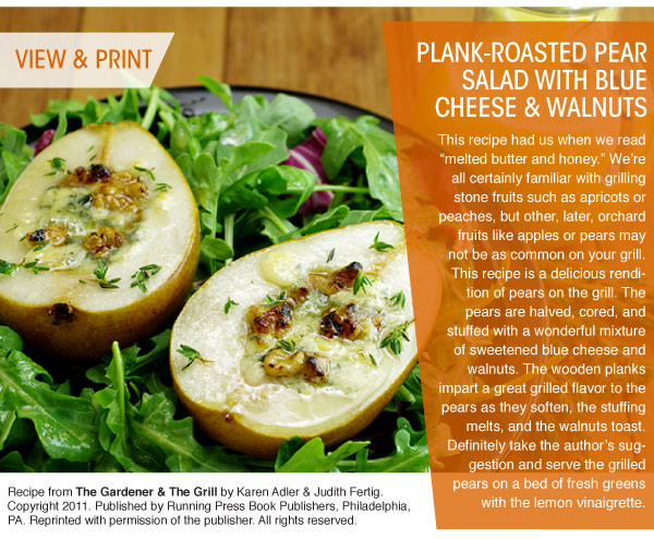 RECIPE: Plank-Roasted Pear Salad with Blue Cheese and Walnuts