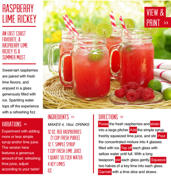 RECIPE: Raspberry Lime Rickey