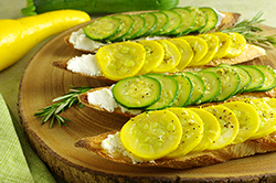 Summer Squash Tartines with Rosemary and Lemon