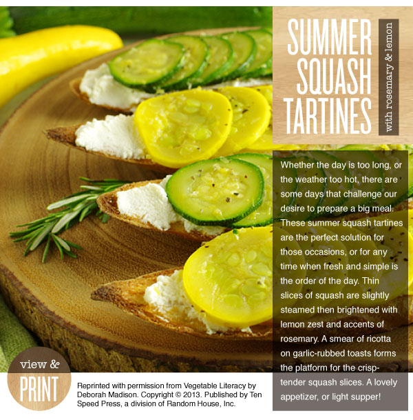 RECIPE: Summer Squash Tartines