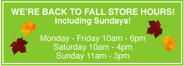 Fall Store Hours