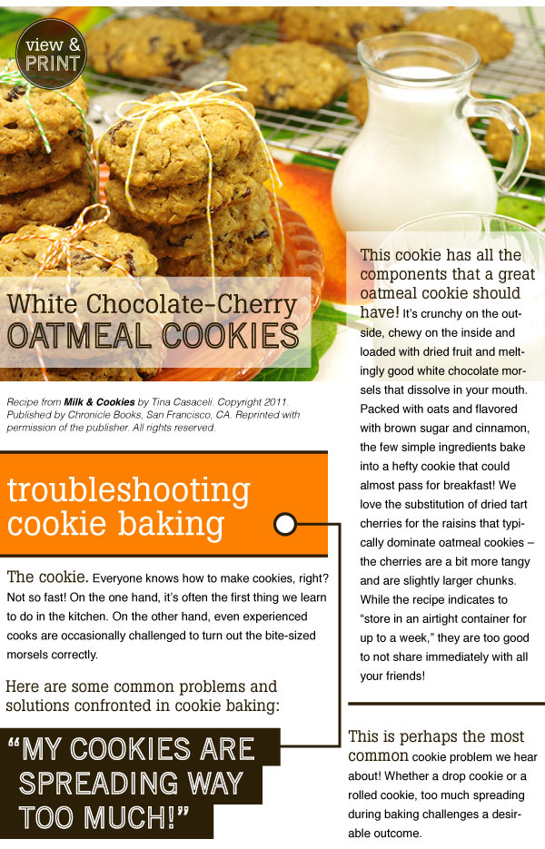 RECIPE: White Chocolate-Cherry Oatmeal Cookies