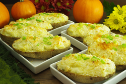 Twice-Baked Gruyere Potatoes with Lots of Green Onions