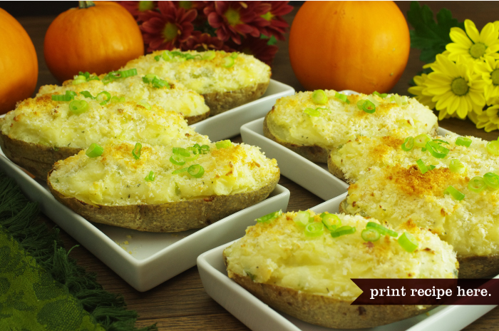 Twice-Baked Gruyère Potatoes
with Lots of Green Onions