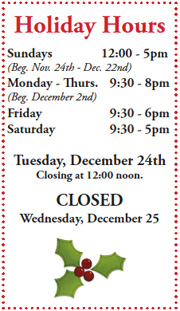 Holiday Hours