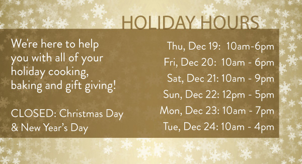 Holiday Hours