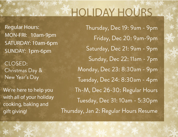 Holiday Hours