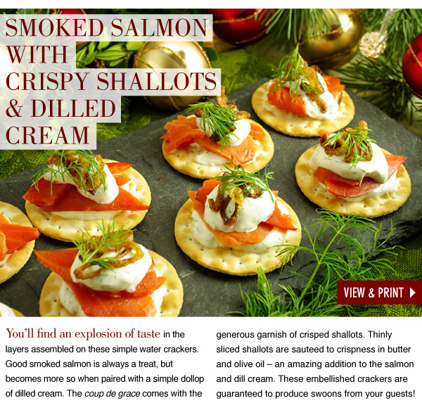 RECIPE: Smoked Salmon with Crispy Shallot and Dilled Cream