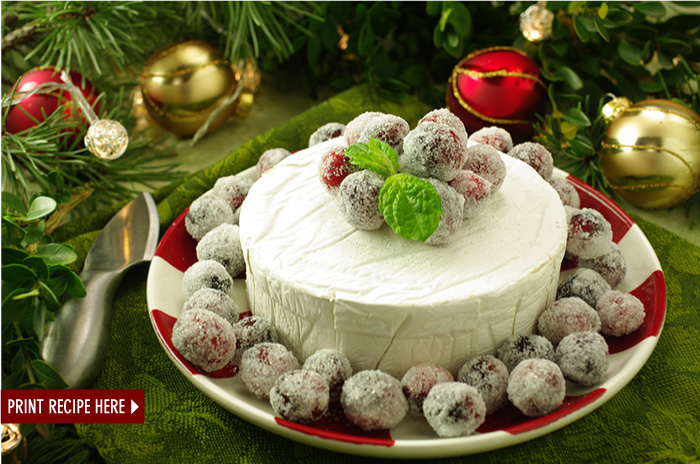 Candied Cranberries with Brie