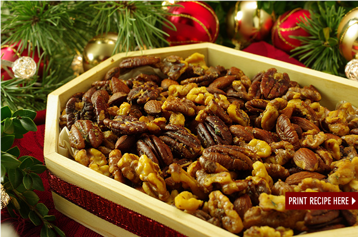 Warm Sweet and Spicy Mixed Nuts