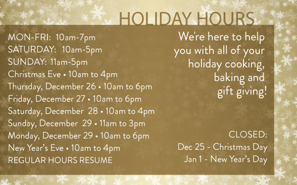 Holiday Hours