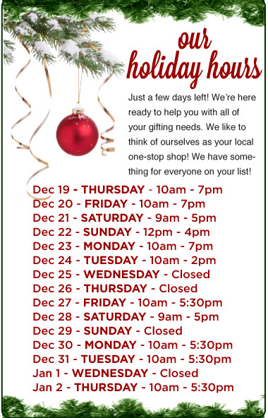 Holiday Hours