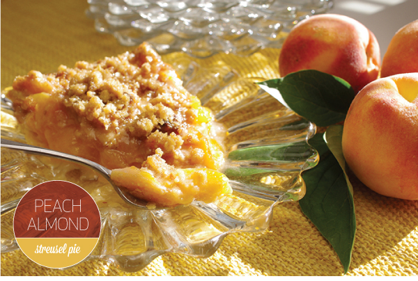 Peach Almond Streusel Pie