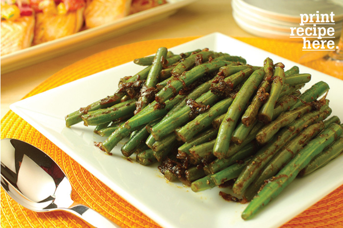 Sautéed Green Beans with Mustard-Soy Shallots