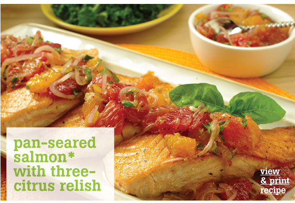 RECIPE: Pan-Seared Salmon with Three-Citrus Relish