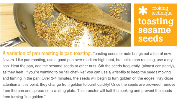 Tip: Roasting Sesame Seeds