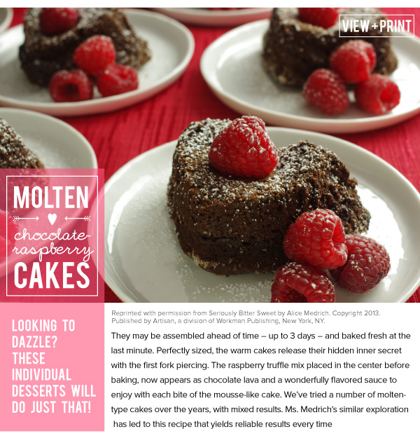 RECIPE: Molten Chocolate-Raspberry Cakes