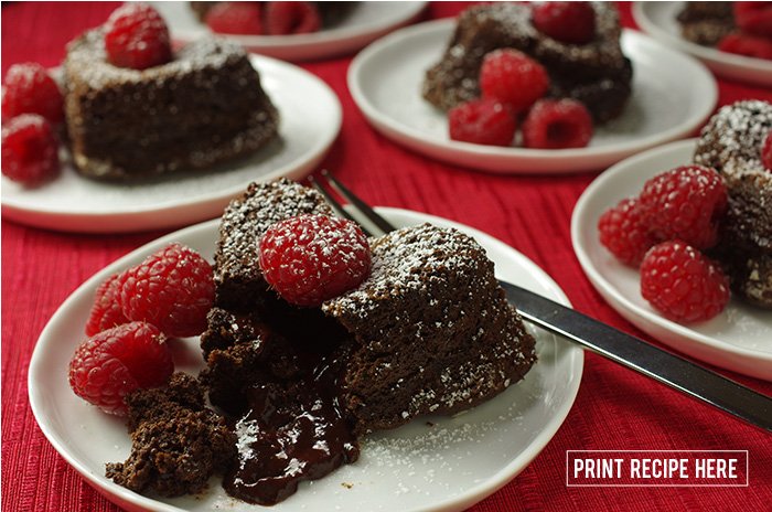 Molten Chocolate-Raspberry Cakes