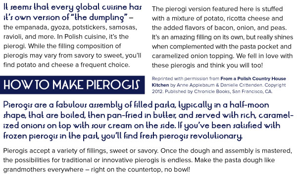 RECIPE: Pierogis with Potato, Cheese, Bacon and Peas Filling