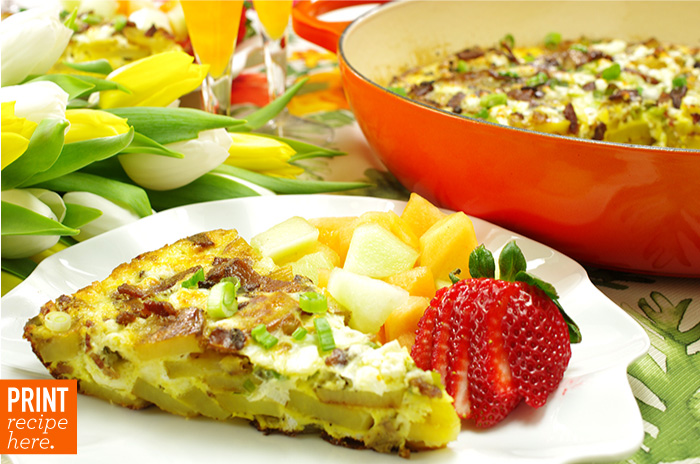 Potato Frittata with Feta and Scallions