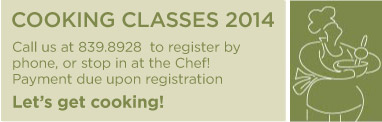 Cooking Classes 2014
