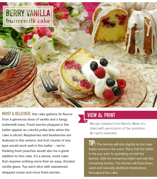 RECIPE: Berry Vanilla Buttermilk Cake