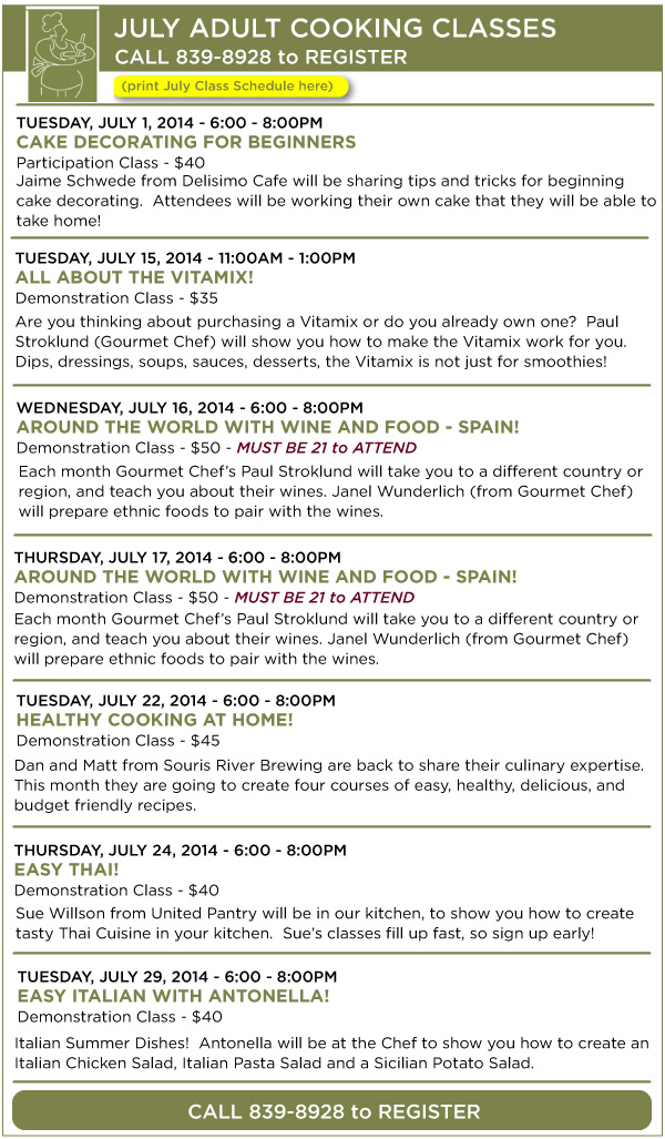 July Classes