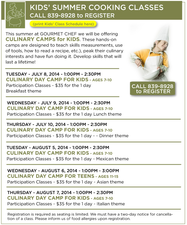 Kids' Summer Cooking Classes