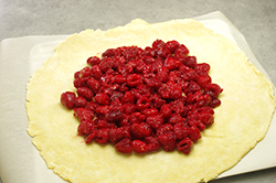 Raspberries on Dough