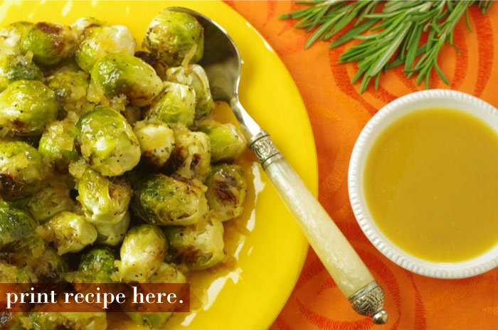 Brussels Sprouts with Toasted Walnuts and Apple Cider-Chile Butter Sauce