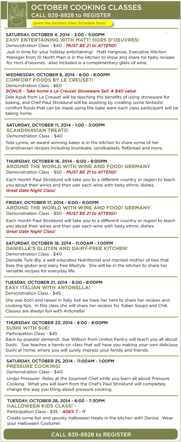 October Classes