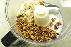 Bread and Walnuts in Food Processor