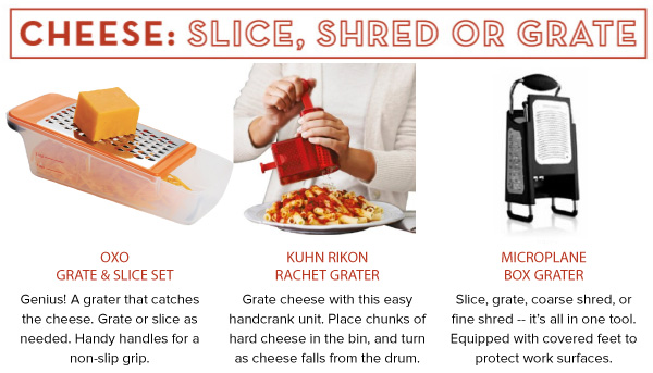 Cheese, Slice, Shred or Grate