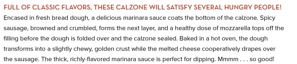 RECIPE: Spicy Sausage Calzone